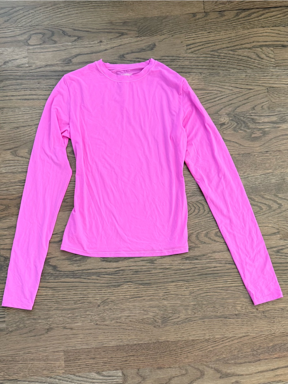 Size Small S SKIMS Long Sleeve Crewneck Top - Hot Pink